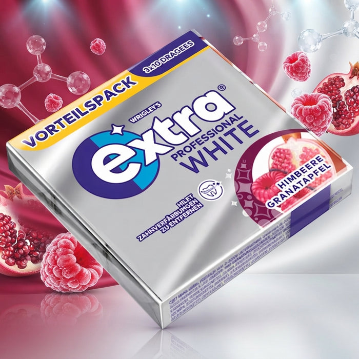 EXTRA Professional White Himbeere Granatapfel 20 × 3 × 10 Dragees – Vorteilspack 920 g