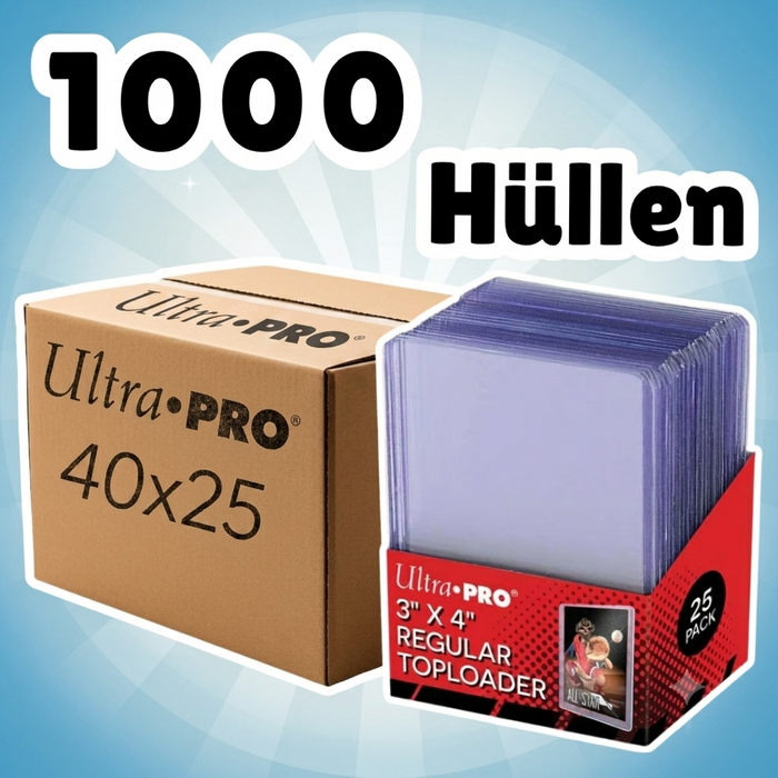 Ultra PRO Regular Toploader 40×25 Stück – 1.000 Toploader 3" × 4" für Standard Trading Cards