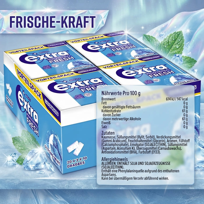 EXTRA Professional Fresh Strong Mint 20 × 3 × 10 Dragees – Vorteilspack – 920 g
