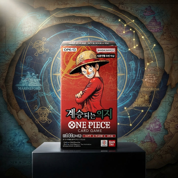 One Piece Card Game OPK-13 Carrying On His Will – Korean Booster Display