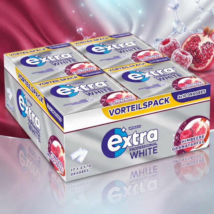 EXTRA Professional White Himbeere Granatapfel 20 × 3 × 10 Dragees – Vorteilspack 920 g