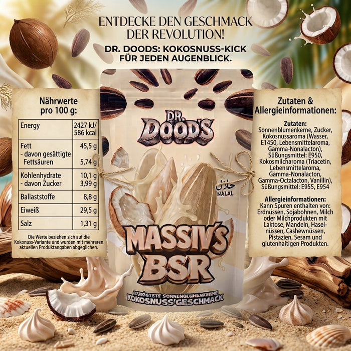 DR. DOOD’S Massiv’s BSR Geröstete Sonnenblumenkerne Kokosnuss 100 g