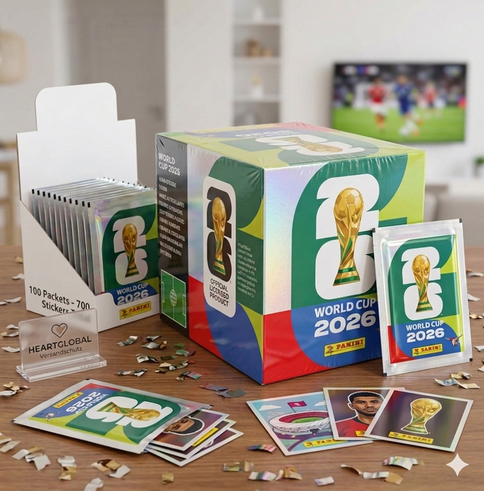 Panini FIFA World Cup 2026 Sticker Display – 100 Tüten mit insgesamt 700 Stickern