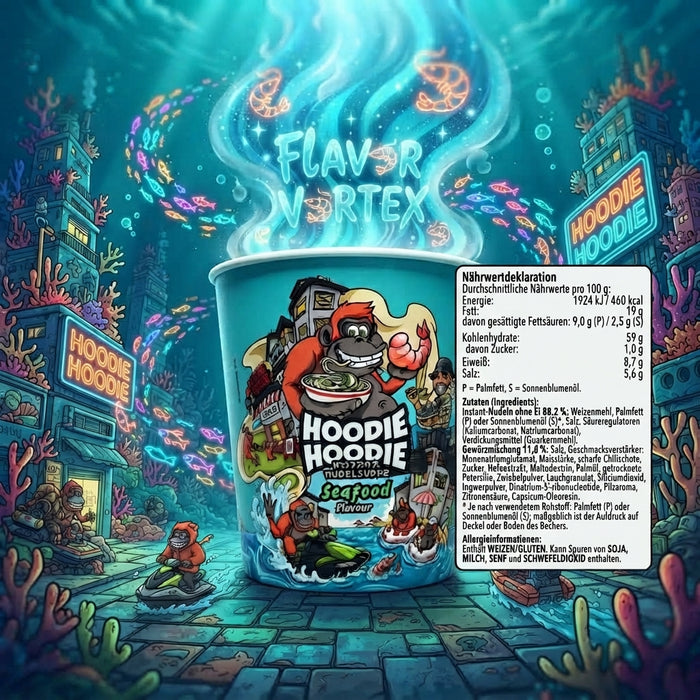 Hoodie Hoodie Instant-Nudelsuppe by Aymen 3er Bundle – Spicy Chicken, Beef & Seafood 203 g