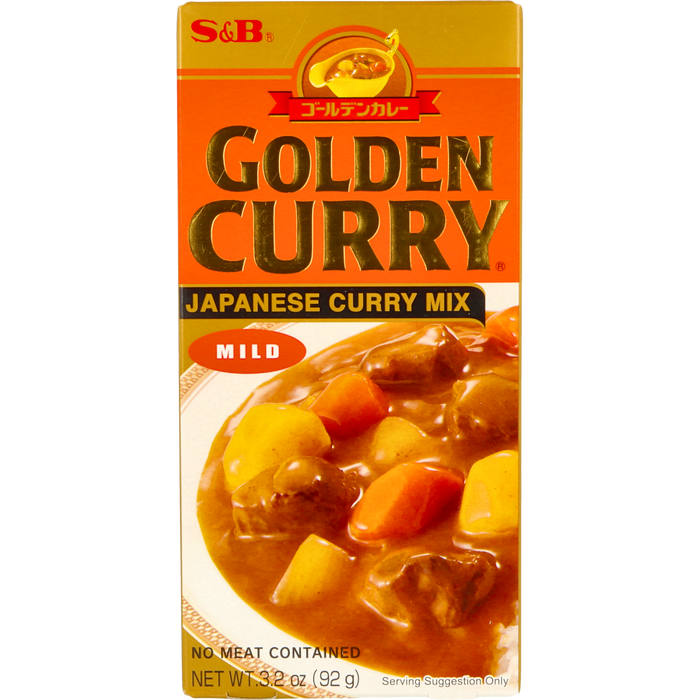 S&B Golden Curry Mild – 92 g | Japanisches Curry in milder Geschmacksrichtung | Würzige Currysauce mit leicht süßer Note | Perfekt für Fleisch, Tofu & Gemüse