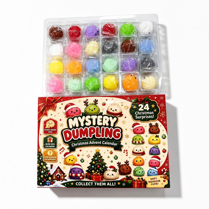 Christmas Squishy Adventskalender 2026 – 24 Tage Dumpling Überraschungsbox mit Squishy-Fidget-Spielzeugen