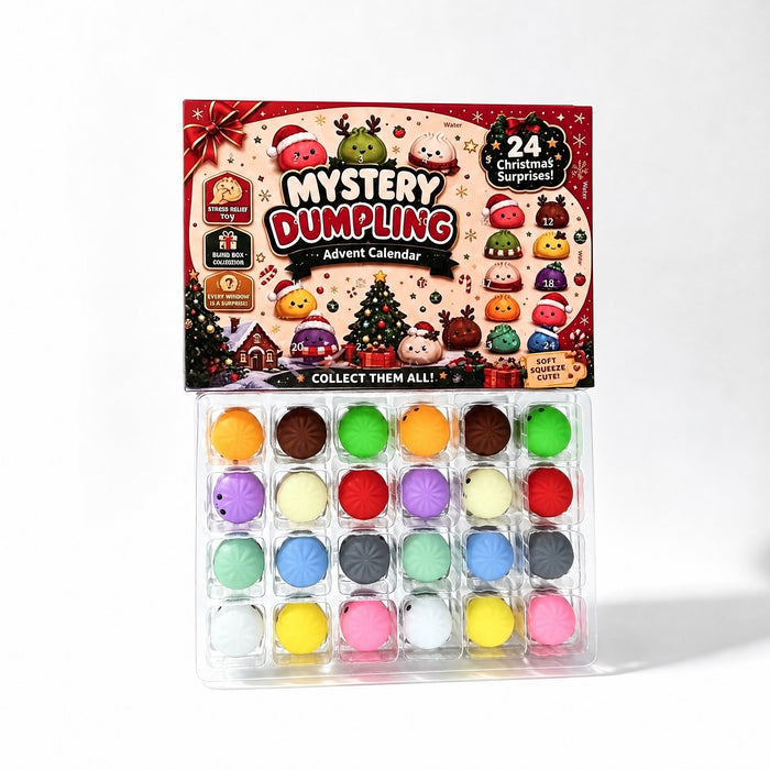 Christmas Squishy Adventskalender 2026 – 24 Tage Dumpling Überraschungsbox mit Squishy-Fidget-Spielzeugen