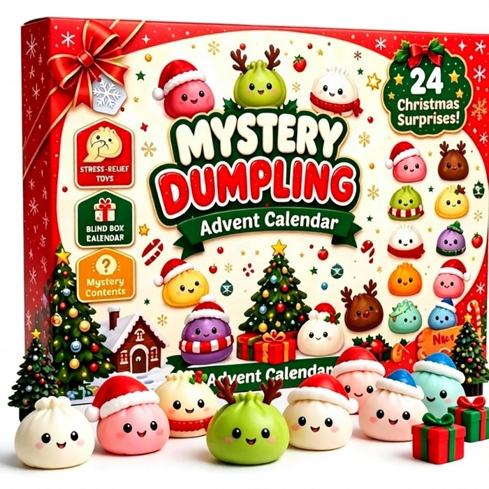 Christmas Squishy Adventskalender 2026 – 24 Tage Dumpling Überraschungsbox mit Squishy-Fidget-Spielzeugen