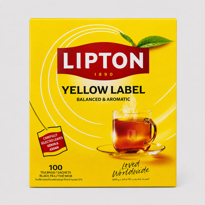 Lipton 1890 Yellow Label Schwarzer Tee – Balanced & Aromatic – 100 Teebeutel, 150 g