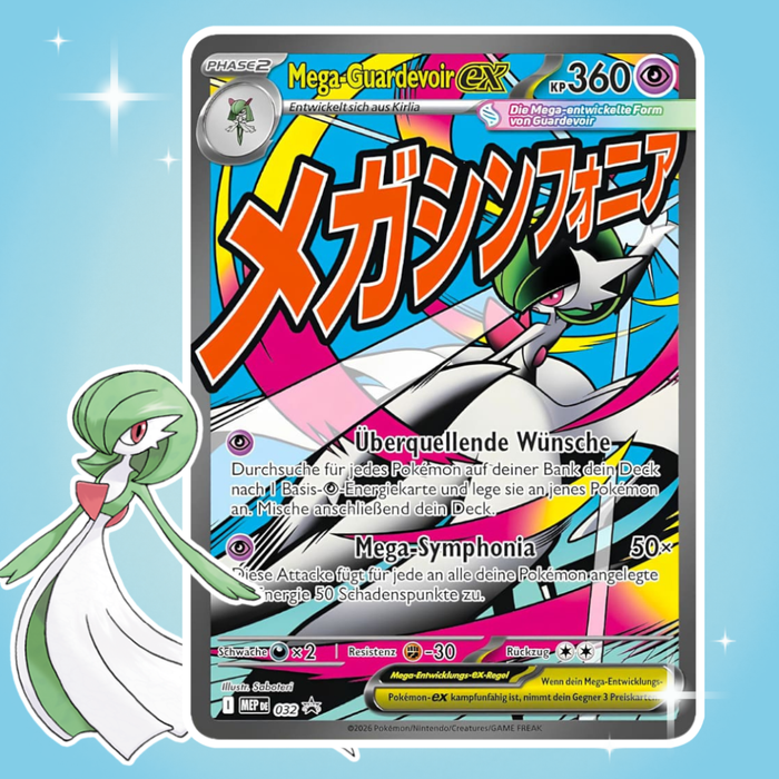 1x Pokémon Mega-Gardevoir ex 032 Promo – Erhabene Helden Deutsch, Einzelkarte