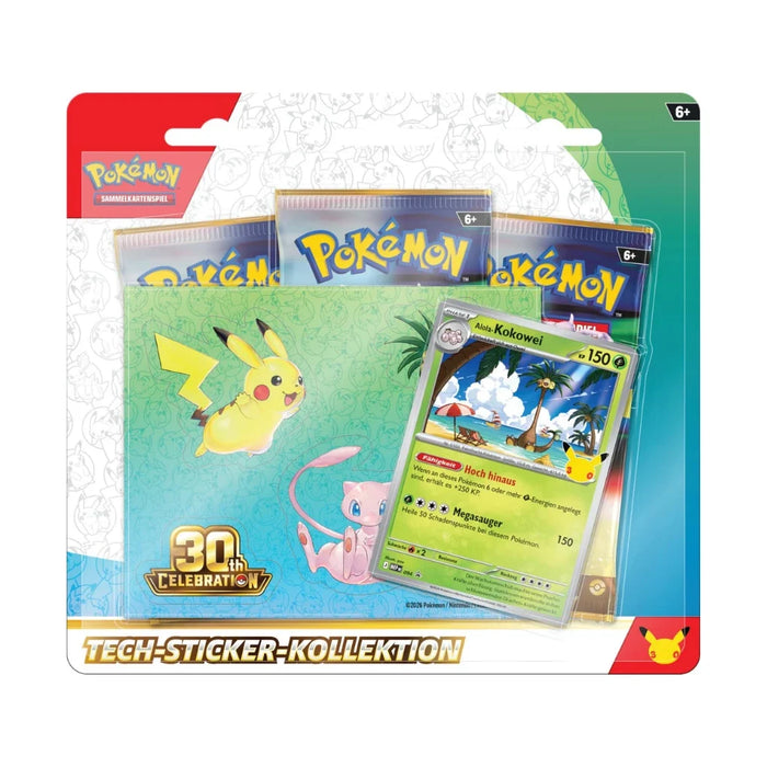 Pokémon TCG 30 Jahre Tech-Sticker-Kollektion – 3-Pack Blister – Deutsch