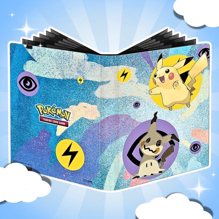 Pokémon Pikachu & Mimigma 9-Pocket Portfolio – Sammelkarten Album für bis zu 90/180 Karten, Archivierungssicher