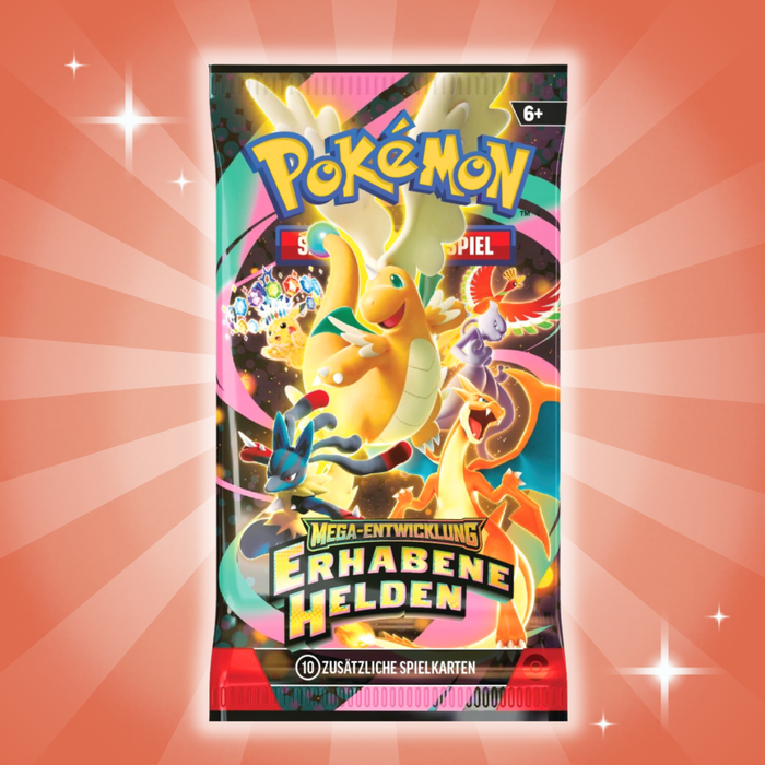 1x Pokémon ME02.5 – Erhabene Helden Booster | Deutsch | Mega-Entwicklung