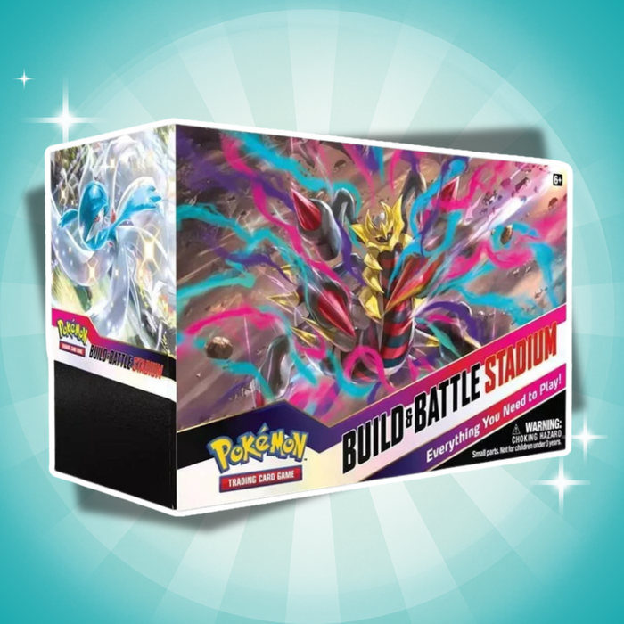 Pokémon Schwert & Schild – Lost Origin Build & Battle Stadium Box Englisch – 4 Booster + 2 Decks