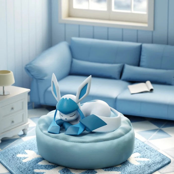 Holly Box Pokémon Sleepy Eevee Blind Box – Zufällige Eeveelution Schlafpose Figur mit Kissen
