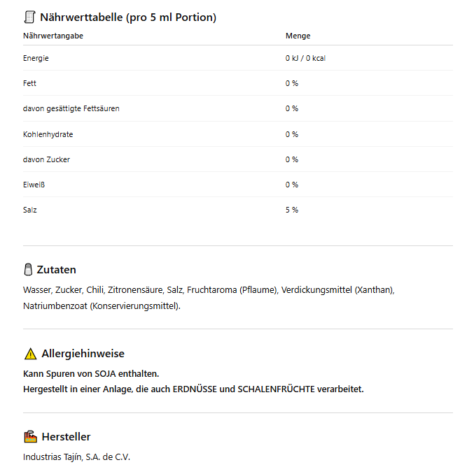 TAJIN Scharf-fruchtige Chamoysauce 455ml – Fruchtig und Würzig | Mexikanische Fruchtsauce für Snacks, Grill, und Rezepte