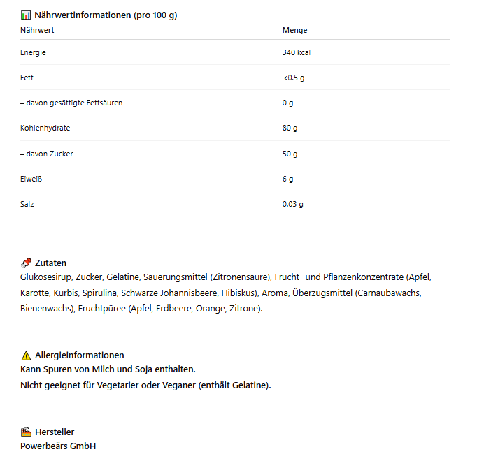 Tetris Powerbeärs Fruchtgummis | Gamer PowerUp Snack | 125g Packung