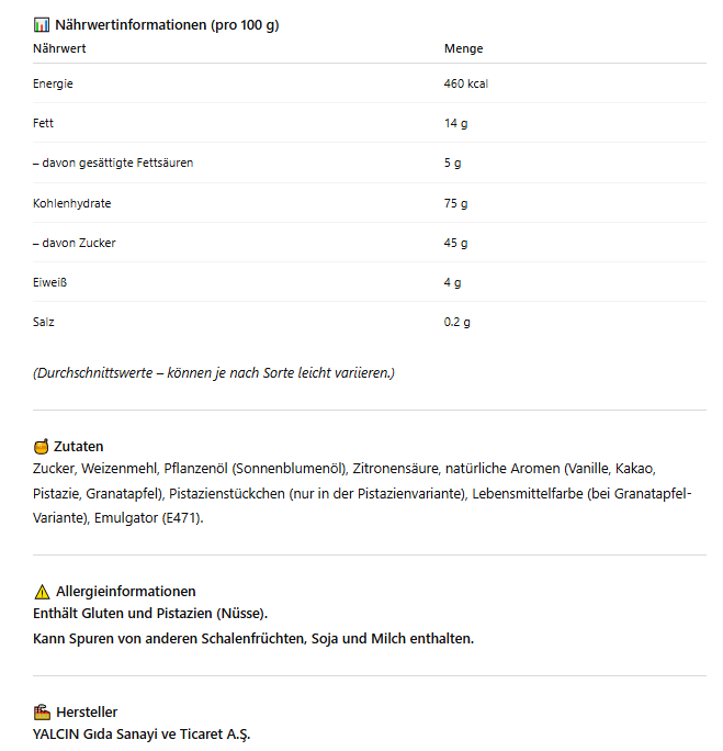 4x YALCIN Pismaniye – Türkische Zuckerwatte | 4x 250g | Sorten: Vanille, Kakao, Pistazie & Granatapfel | Cotton Candy Spezialität