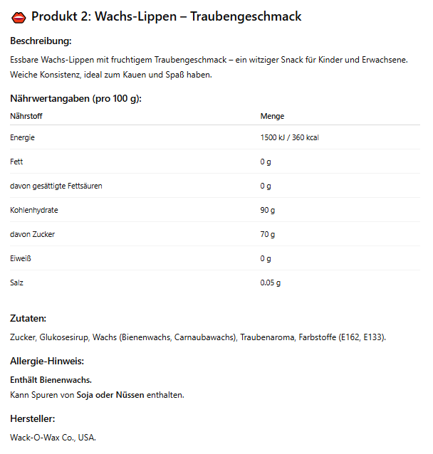 Wack-O-Wax Set – 1x Wachs-Schnurrbart & 1x Wachs-Lippen | Lustige Kausüßigkeit mit Kirsch- & Traubengeschmack | Kult-Süßigkeit aus den USA | Perfekt für Partys, Halloween & Spaßmomente