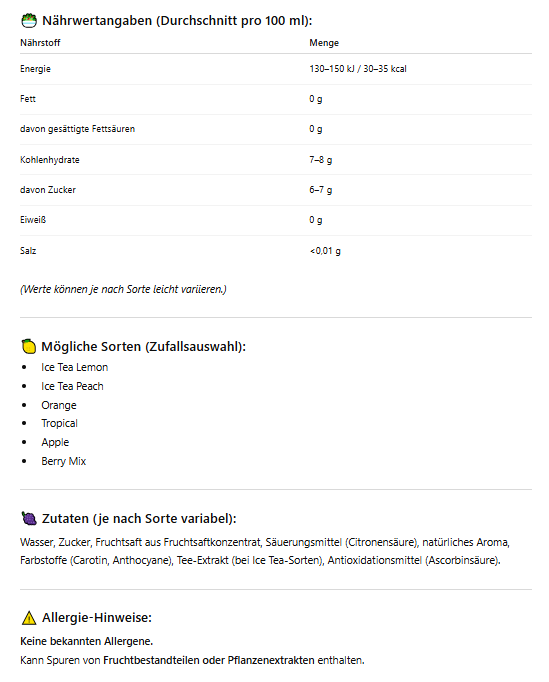 Amigo 5er Softdrink Mix – 5x200ml Erfrischungsgetränke in verschiedenen Sorten | Fruchtige Getränke für unterwegs, Sport & Freizeit | Zufallsauswahl – Ice Tea, Frucht & Mehr