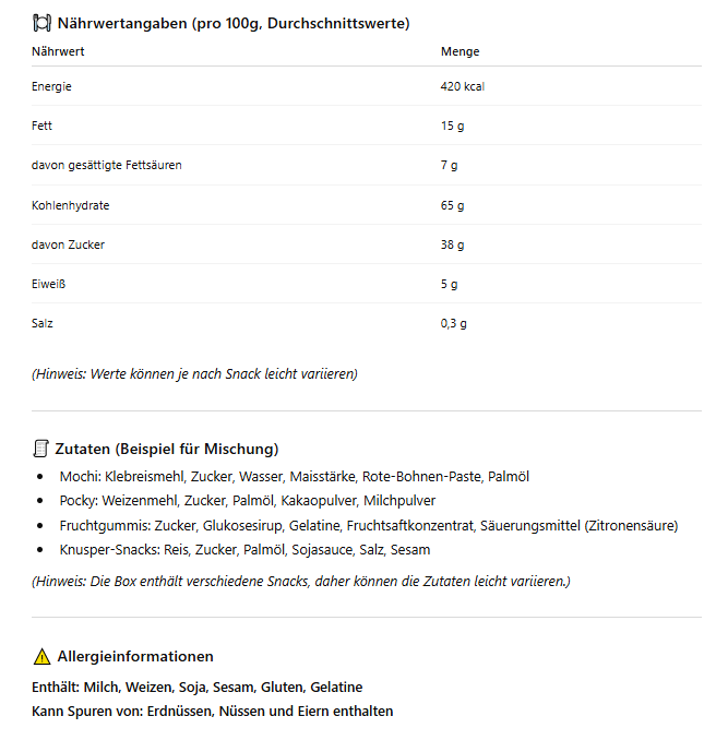 Asiatische Süßigkeiten Box – 20-teiliger Snack Mix aus Japan, Korea & China | Mit Mochi, Pocky & mehr | Trendige Asia Snackbox | Geschenkidee für Fans & Neugierige