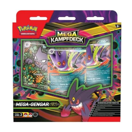 Pokémon TCG Mega Kampfdeck – Mega-Gengar ex (Deutsch) | Pokémon TCG Deck 60 Karten | Inkl. 3 holografische Karten, Schadensmarken | NEU & OVP