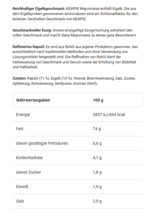 KEWPIE Japanische Mayonnaise – Reichhaltiger & Cremiger Umami-Geschmack (1x 355ml)