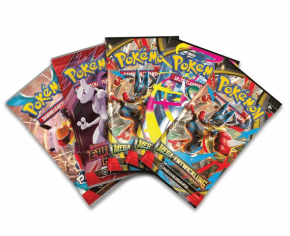 Pokémon Mega Lucario EX Figuren Kollektion – Mit Figur, Lucario-EX Karte & 4 Boosterpacks (Deutsche Ausgabe)