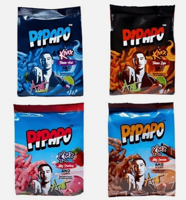 4x Pipapo Amo Knax Chips | Knusprige Maissnacks mit würzigem Geschmack | Ideal zum Snacken & Teilen (4x70g)