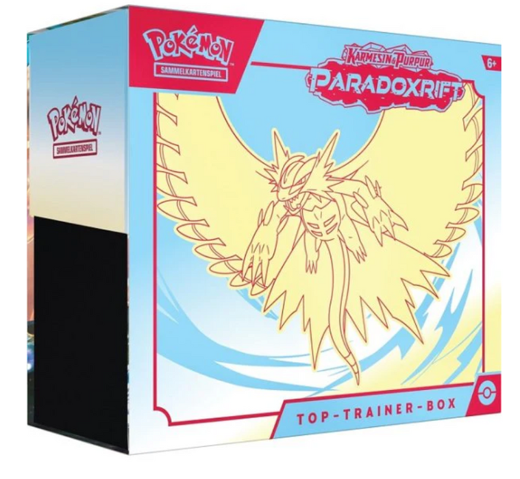 Pokémon TCG – Karmesin & Purpur: Paradoxrift Top-Trainer-Box – Blau – Deutsch – 9 Booster – Neu & OVP