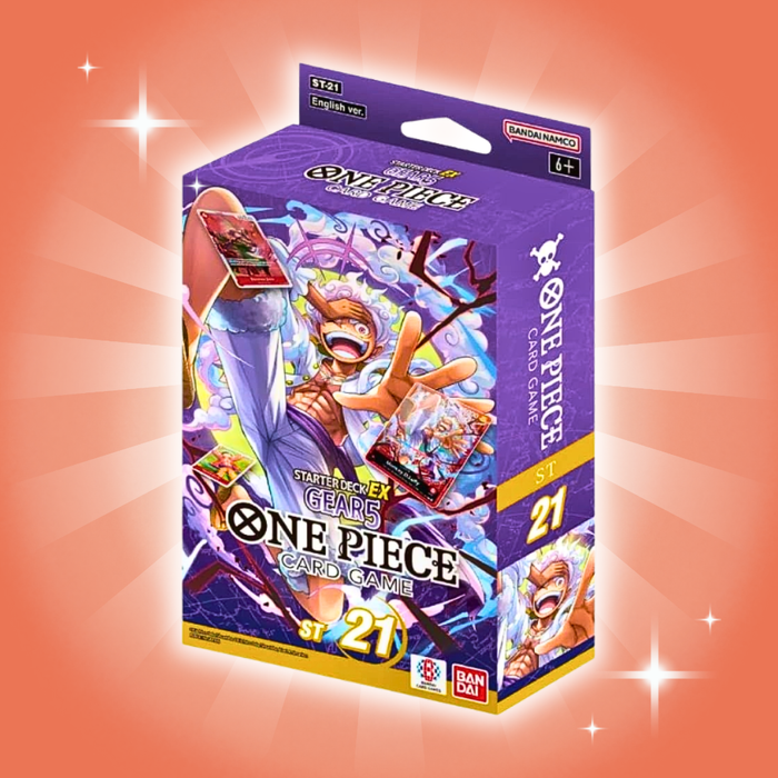 One Piece Card Game – Starter Deck EX: Gear 5 | Englisch | Komplett-Set mit Deck, Hüllen & Bonuskarten