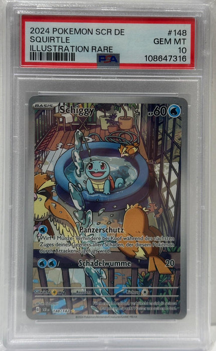 Schiggy SCR – PSA 10 (Gem Mint) – Special Illustration Rare – DE – 2024 – #148 – Original & Zertifiziert