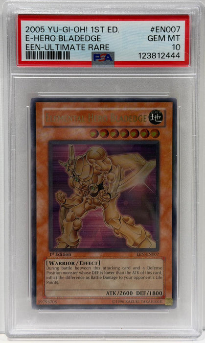 Elemental Hero Bladedge – PSA 10 (GEM Mint) – 1st Edition – EEN-Ultimate Rare – EN – 2005 – #EEN-EN007 – Original & Zertifiziert