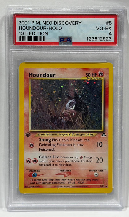 Houndour Holo #5 1st Edition – PSA 4 (VG-EX) – 2001 Neo Discovery – Englisch – Original & Zertifiziert