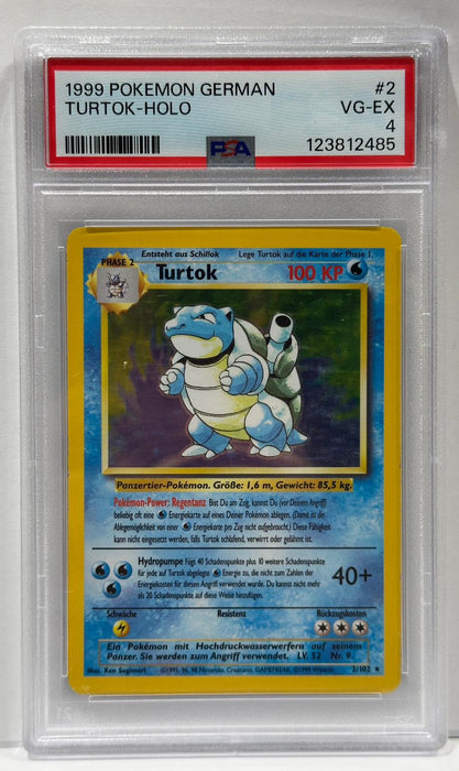 Turtok Holo #2 – PSA 4 (VG-EX) – 1999 Basis Set – Deutsch – Original & Zertifiziert