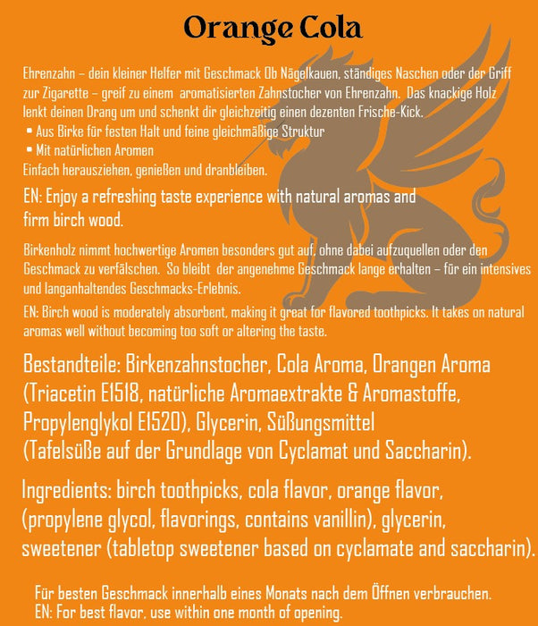 EHRENZAHN® Premium Zahnstocher mit Geschmack | 7 Aromen zur Auswahl | Frischer Atem, 100 Stück pro Dose