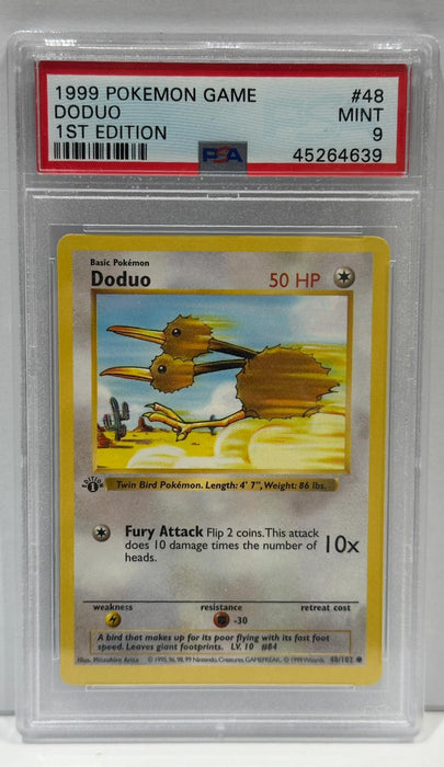 Doduo #48 1st Edition – PSA 9 (Mint) – 1999 Base Set – Englisch – Original & Zertifiziert