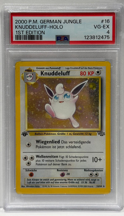 Knuddeluff Holo #16 1st Edition – PSA 4 (VG-EX) – 2000 Jungle Set – Deutsch – Original & Zertifiziert