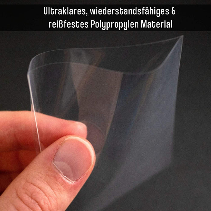 4x100 TCG Guru Perfect Size Fit Inner Sleeves 4x100 Soft Sleeves Größe: 64x89mm + Heartforcards® Versandschutz