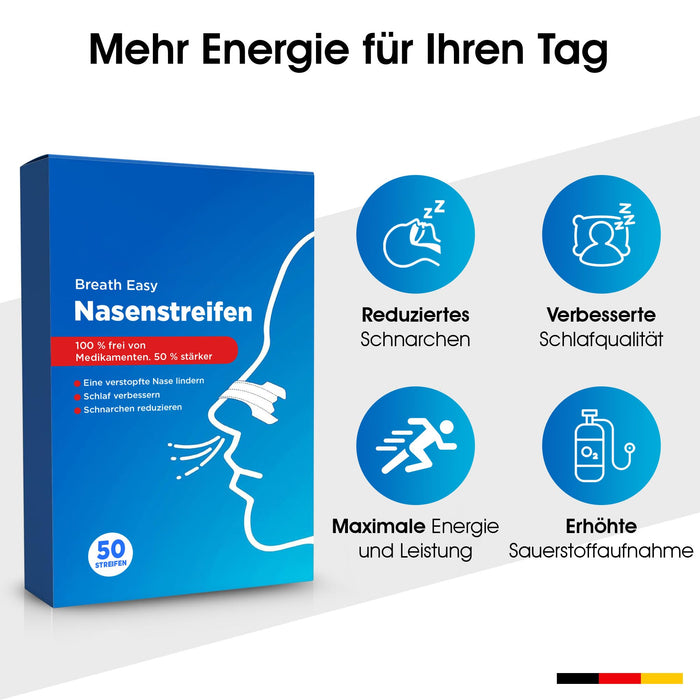 Anti-Schnarch Nasenstrips | 50 Nasenpflaster fürs bessere Atmen für Sport und Schlaf für Erwachsene und Kinder | Hautfarbe | Atemtrainer gegen Schnarchen | Nasal Strips
