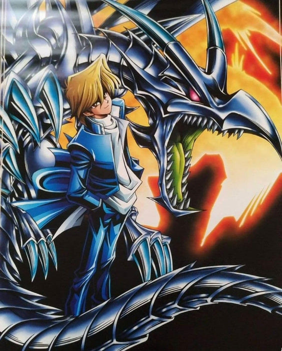 Yugi, Kaiba & Joey-Set Orica -Schwarzer Magier, Weißer Drache & Schwarzer Rotaugen Drache - Original Anime Karte - Alle 3 Favoriten Monster enthalten + Heartforcards Versandschutz