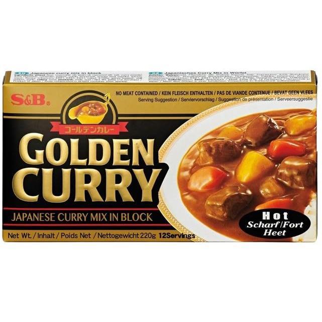 3x220g S&B GOLDEN CURRY MIX - Japanese Curry Mix - vegetarian no meat contained - 3 Geschmäcker: Mild, Medium Hot & Hot