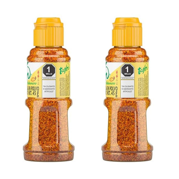 2x45g Tajin Habanero Fruit and Snack Seasoning - Extra Hot 1.6oz - Gewürzmischung : sehr scharf