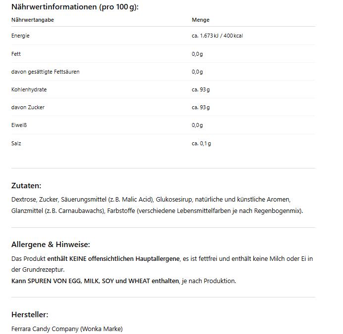 Wonka Nerds Rainbow 2er Set – 2×141 g Theaterbox | Bunte Kaubonbons & knuspriger Zuckerkick