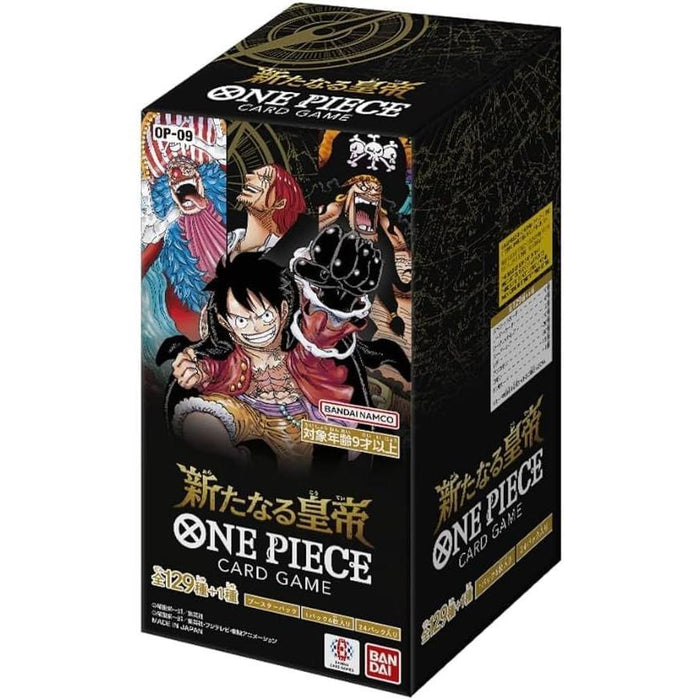 OP-09 The Four Emperors – One Piece Card Game Booster Display (24 Packs à 6 Karten, Japanische Version) + Heartforcards® Versandschutz