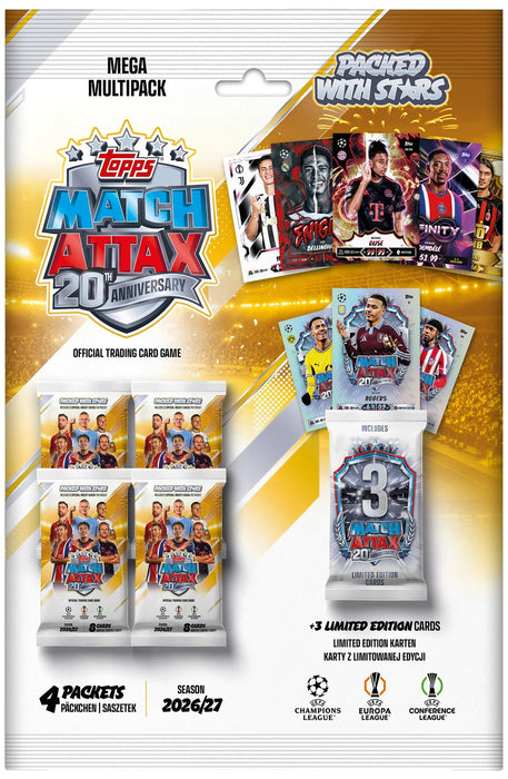 Topps Match Attax UEFA Club Competitions 2026/2027 Mega Multipack – 35 Trading Cards – Deutsch