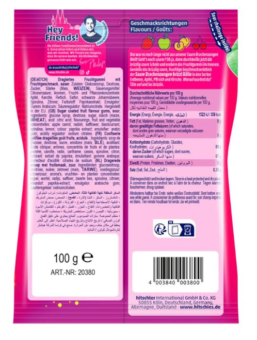 Hitschies Doppelpack: Crunchies Sour Mix 75g + Saure Drachenzungen Brizzl Bälle 100g | Veganer Frucht- & Knusperspaß mit saurem Kick