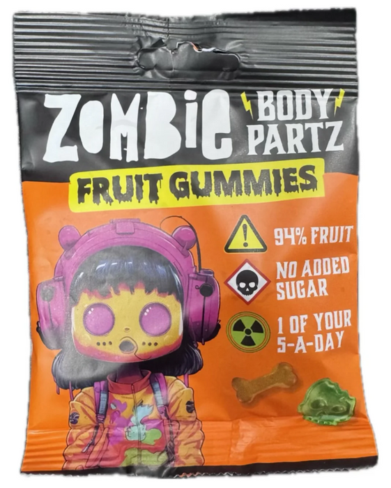 3er Zombie Gummibärchen Set – Zombie Body Partz Halloween Fruchtgummis 3x35g | XTREME SOURS, FRUIT GUMMIES & SOURS | 100% Frucht – Ohne Zuckerzusatz | Vegane Halloween Süßigkeit für Kinder & Erwachse