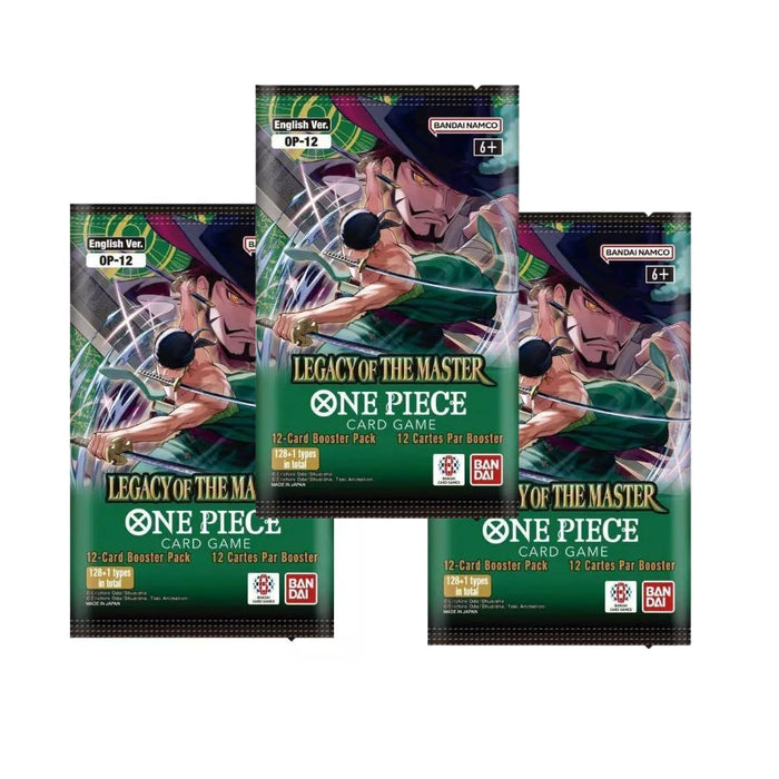 3× One Piece TCG – Legacy of the Master (OP-12) Booster Pack – Englisch – je Pack 12 Karten
