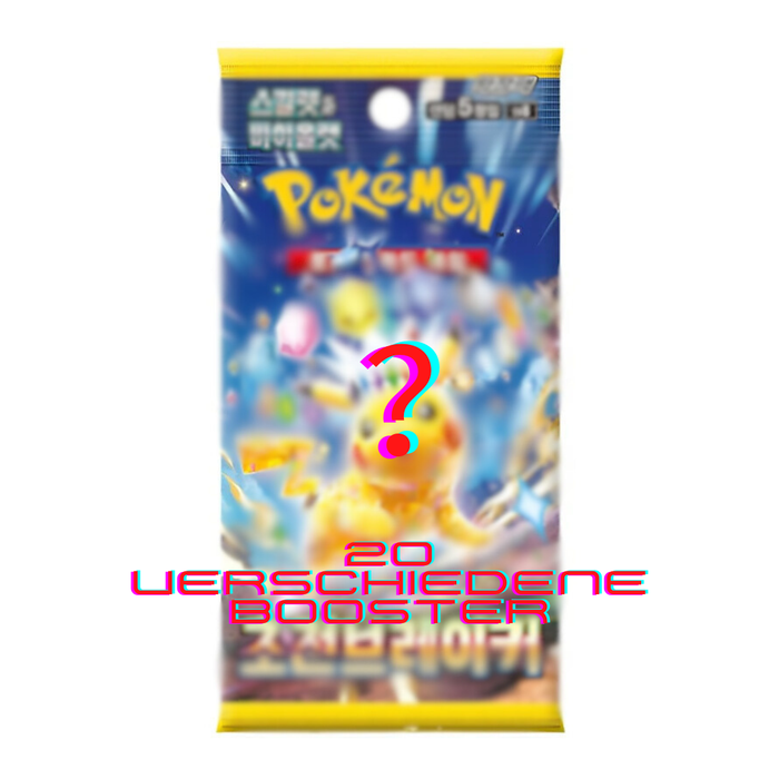 20 verschiedene Pokémon Booster – Koreanische Edition – Zufällige Auswahl aus verschiedenen Serien
